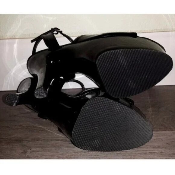 Pleaser KISS-209 Black Ankle Strap Stiletto Platform High Heels Size 7 PLS READ! - Picture 14 of 16